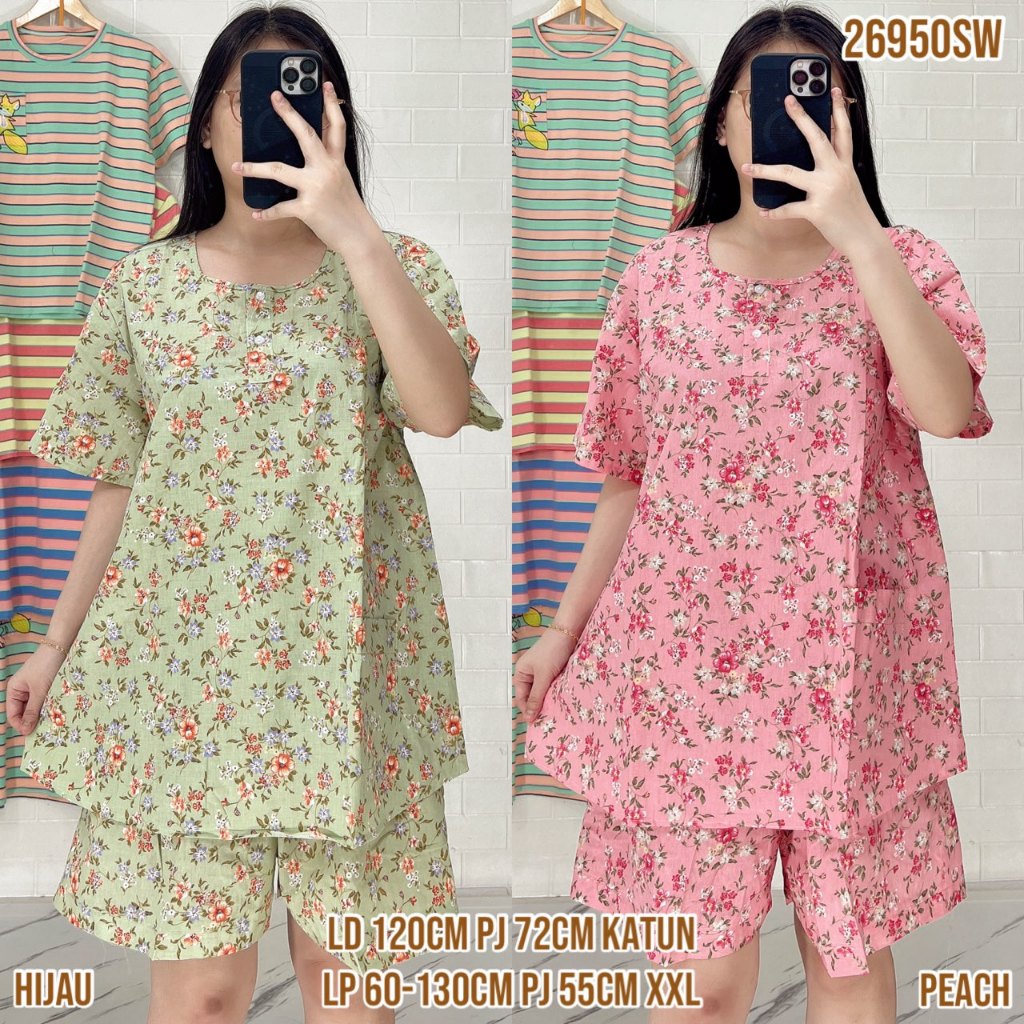 Baju Tidur Merlin HP XXL Jumbo Setelan Katun Motif karakter  - Bahan Katun Premium