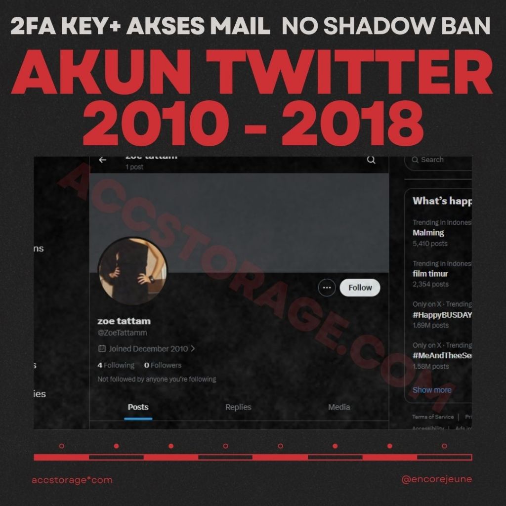 Akun Twitter (TWT) OLD (Tua) 2010 - 2018 2FA ON + Akses Email