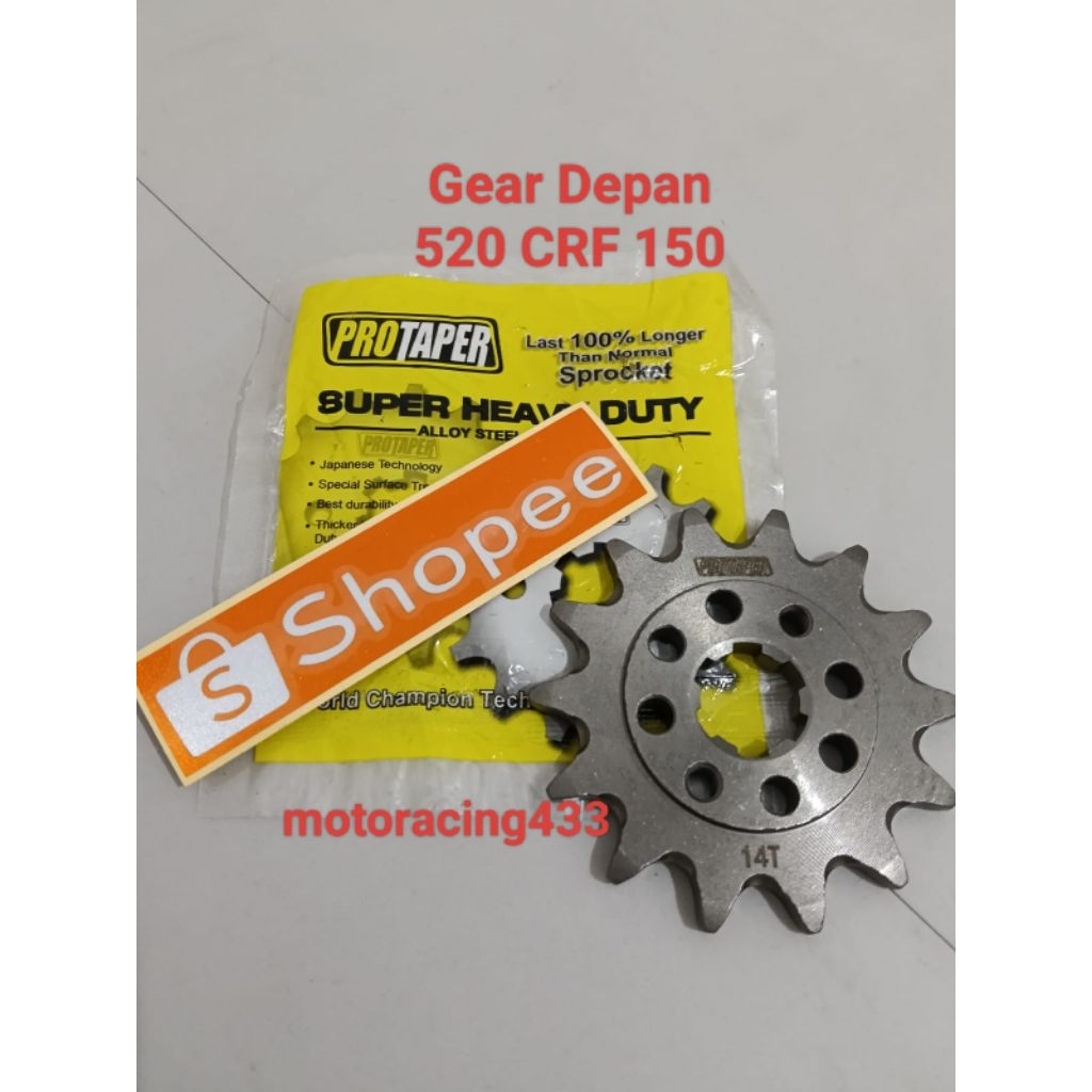 Gear Depan 520 Protaper CRF 150 Uk 14T gear depan CRF