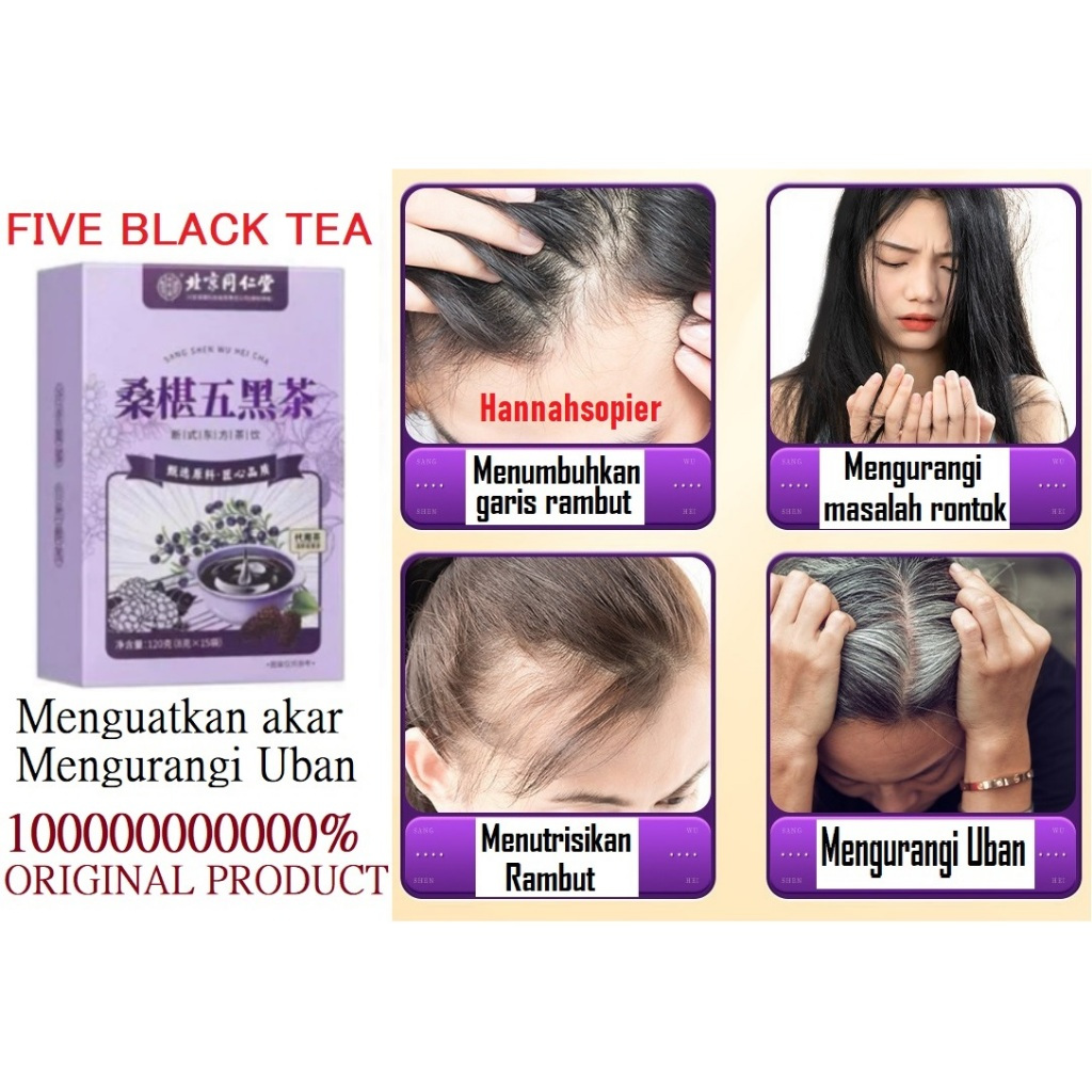 Tong Ren Tang Hongkong Hong Kong Teh Uban Five Black Tea Mengurangi Uban Dan Menguatkan Akar Rambut 