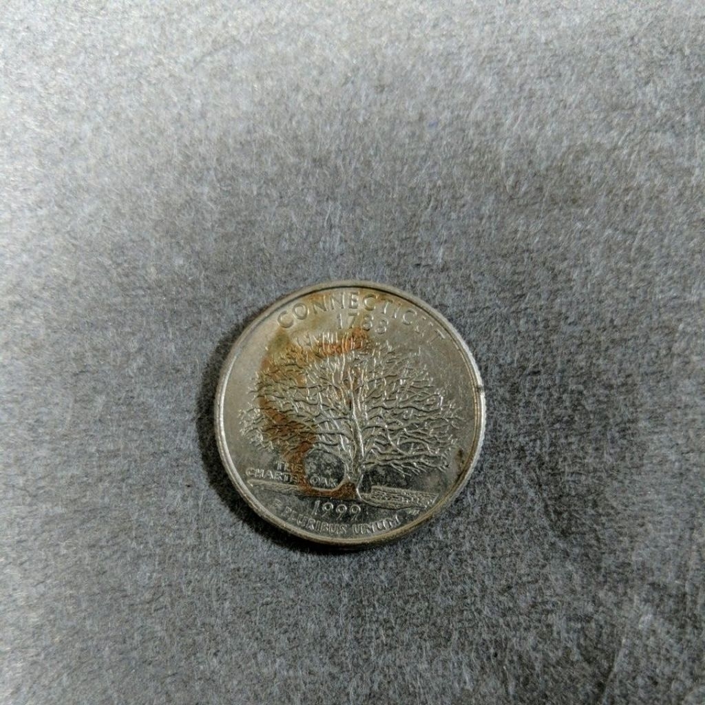 koin liberty quarter edisi 50 state Amerika Connecticut 1999