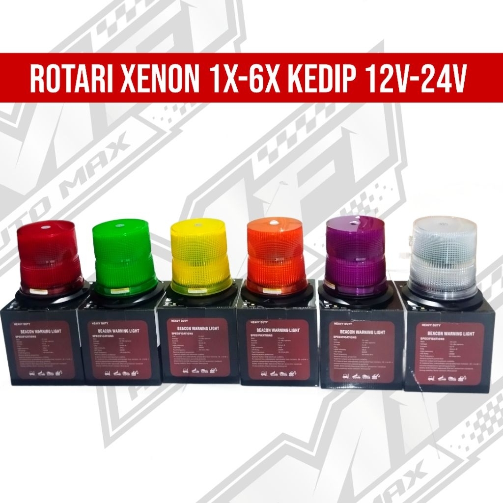 ROTARI XENON MODEL SERI H 12V-24V ROTARI XENON BOHLAM 12V-24V (1X-6X KEDIP)