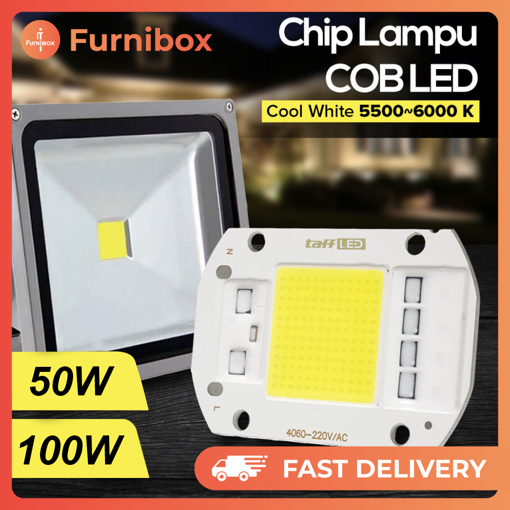 Modul LED Chip Lampu Sorot Cob 50w 220v AC Refill Floodlight Spotlight 220V 20W 30W 50W 100W