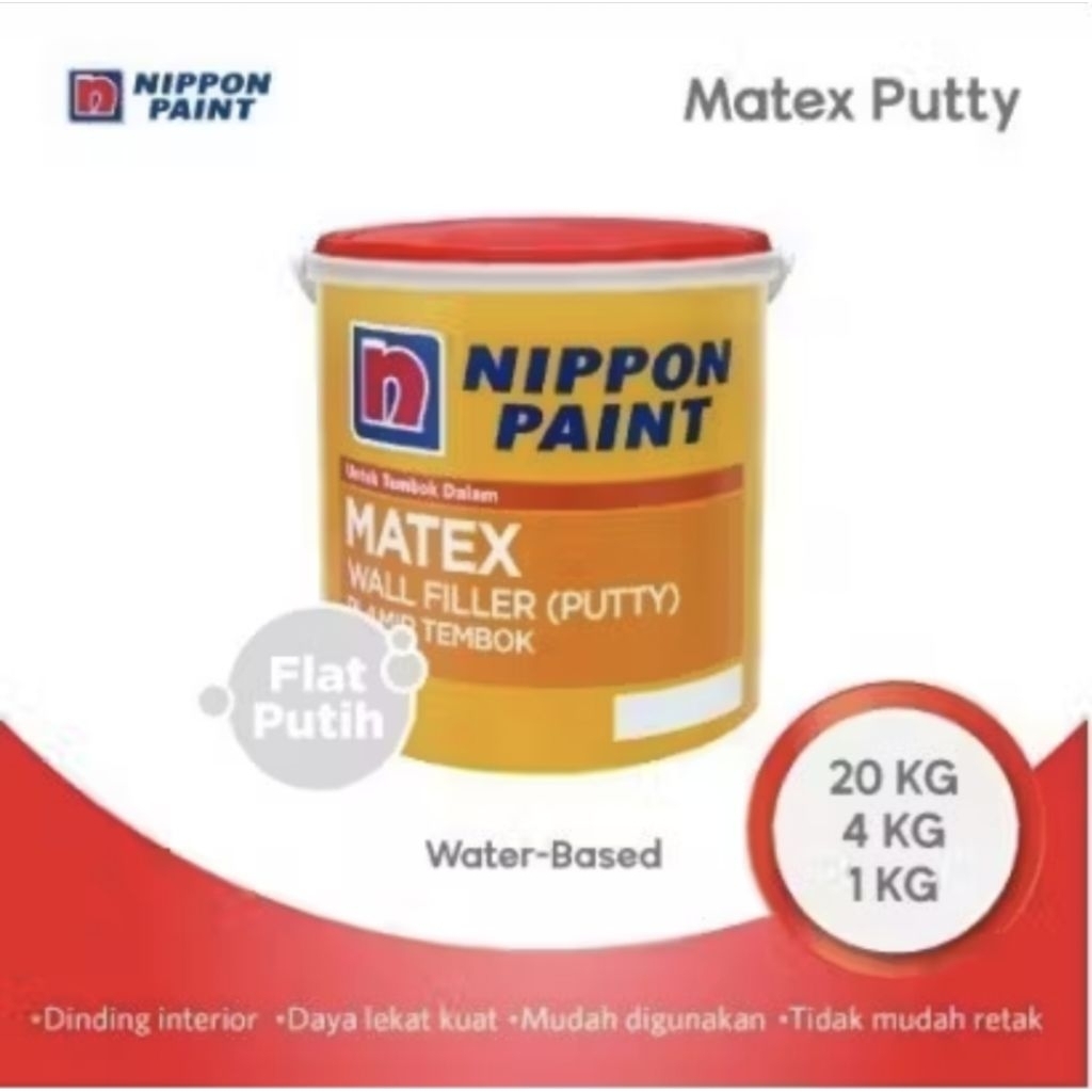 Plamir Tembok Matex dempul Nippon Paint Cat dasar Tembok