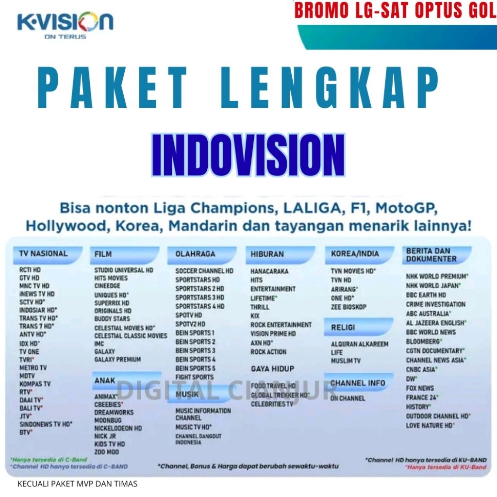 Paket Lengkap K Vision Indovision