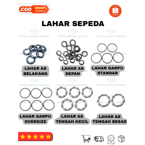 Gotri Sepeda / Lahar Sepeda / Pelor Sarang Sepeda Lahar depan Lahar belakang Lahar As Tengah