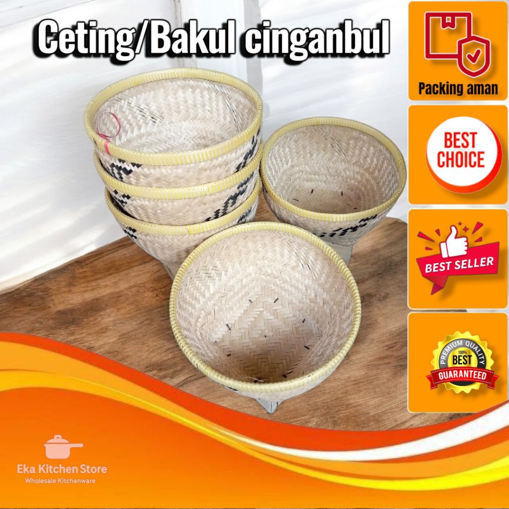Ceting Bambu Polos – Bakul Tradisional Ukuran Besar & Kecil
Bakul Bambu Cingambul Polos – Wadah Nasi