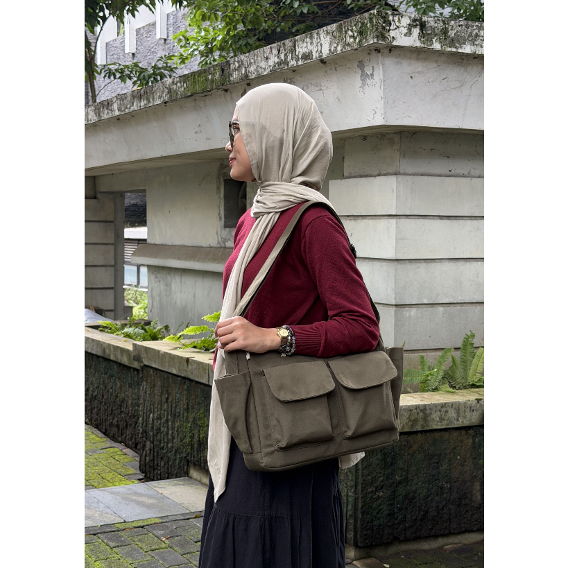 Colony Studio - Company Army Green Sling Bag Canvas