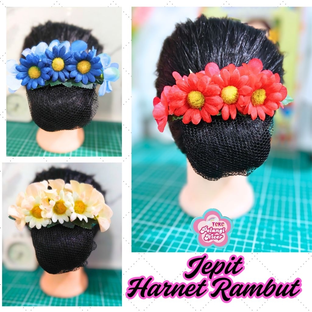 Jepit Harnet Rambut Pesta Bunga Daisy Hydrangea – Jepit Sanggul Hiasan Rambut Bunga Pesta Cantik | H