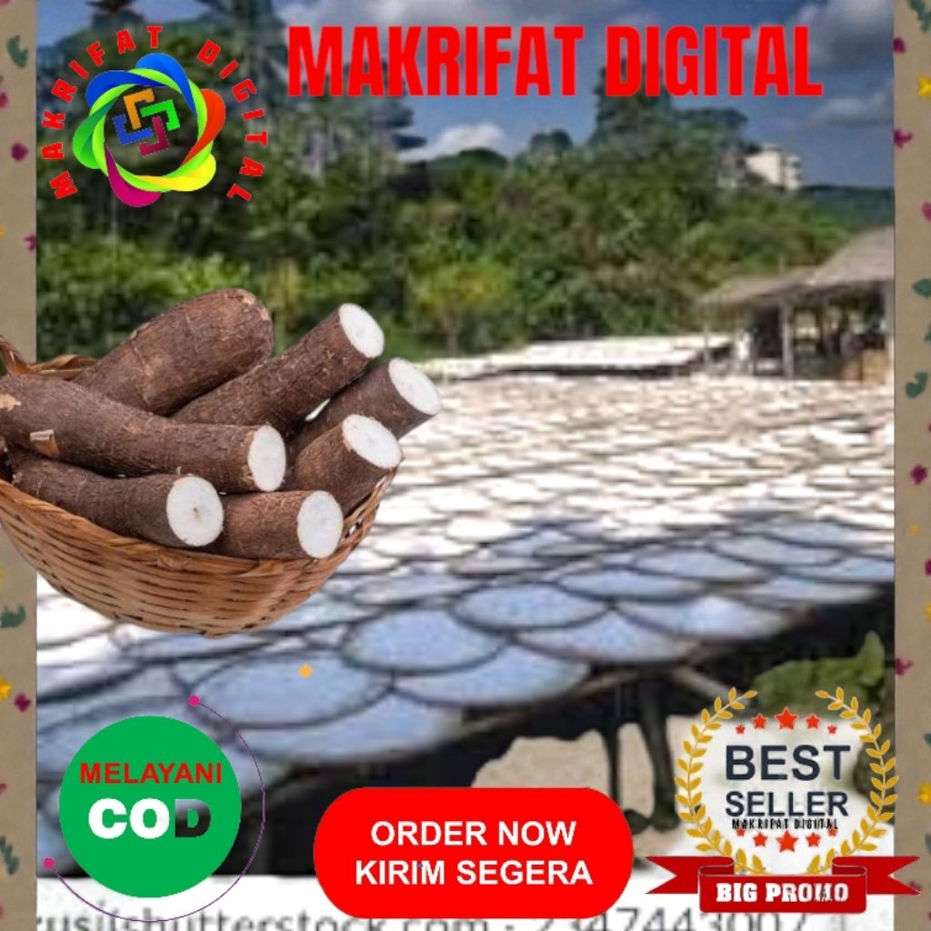 MAKRIFAT DIGITAL Paket 2 kg AMPAS SINGKONG ONGGOK GAMBLONG SINGKONG Pakan Alternatif Ternak Unggas A