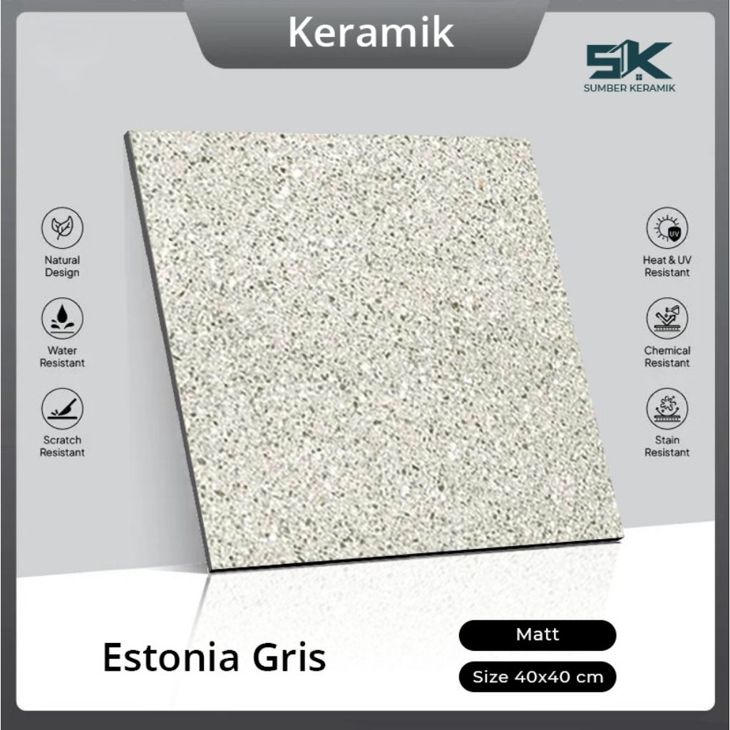 KERAMIK LANTAI ESTONIA GRIS 40x40