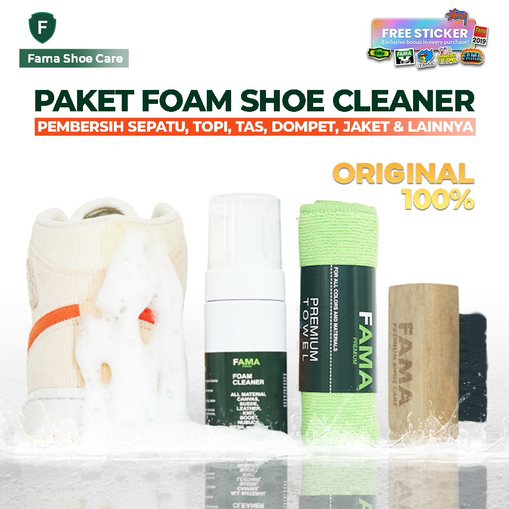 FAMA-Paket Foam Cleaner Sepatu-Pembersih sepatu-sabun sepatu-Fama Shoes Cleaner-Fama Shoe Cleaner