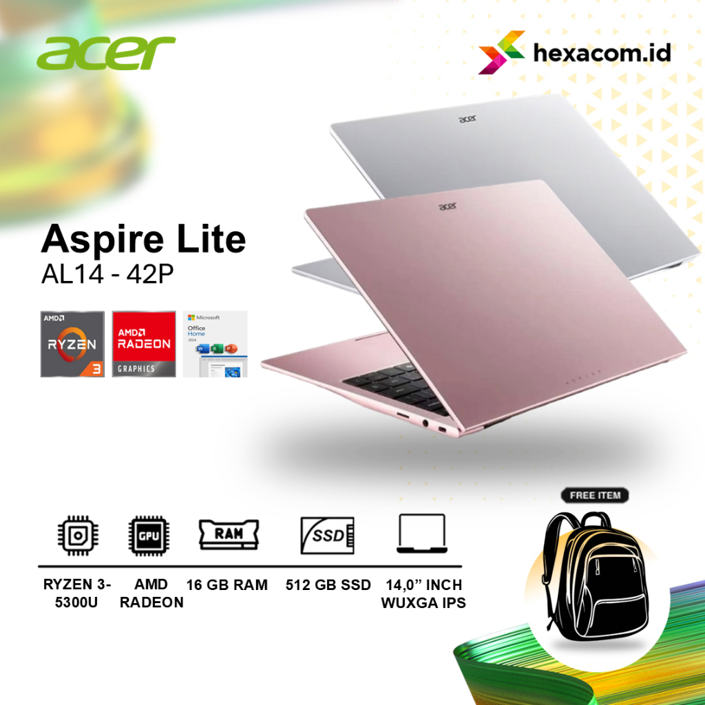 Acer Aspire Lite 14 AL14 Ryzen 3-5300U 16GB 512GB SSD 14 inch WUXGA IPS Windows 11 OHS
