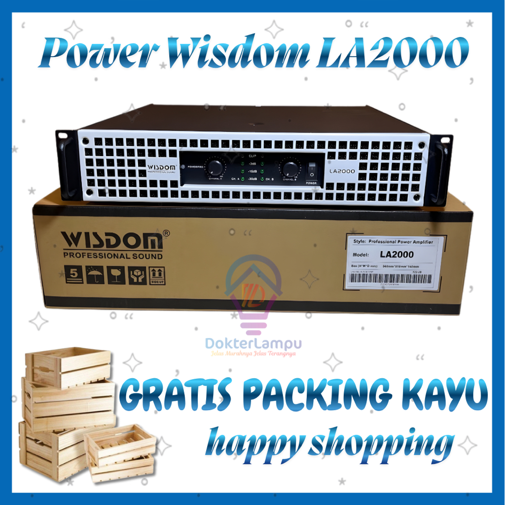 Power Wisdom LA2000 2 -Channel Power Amplifier Original Wisdom LA-2000 LA 2000