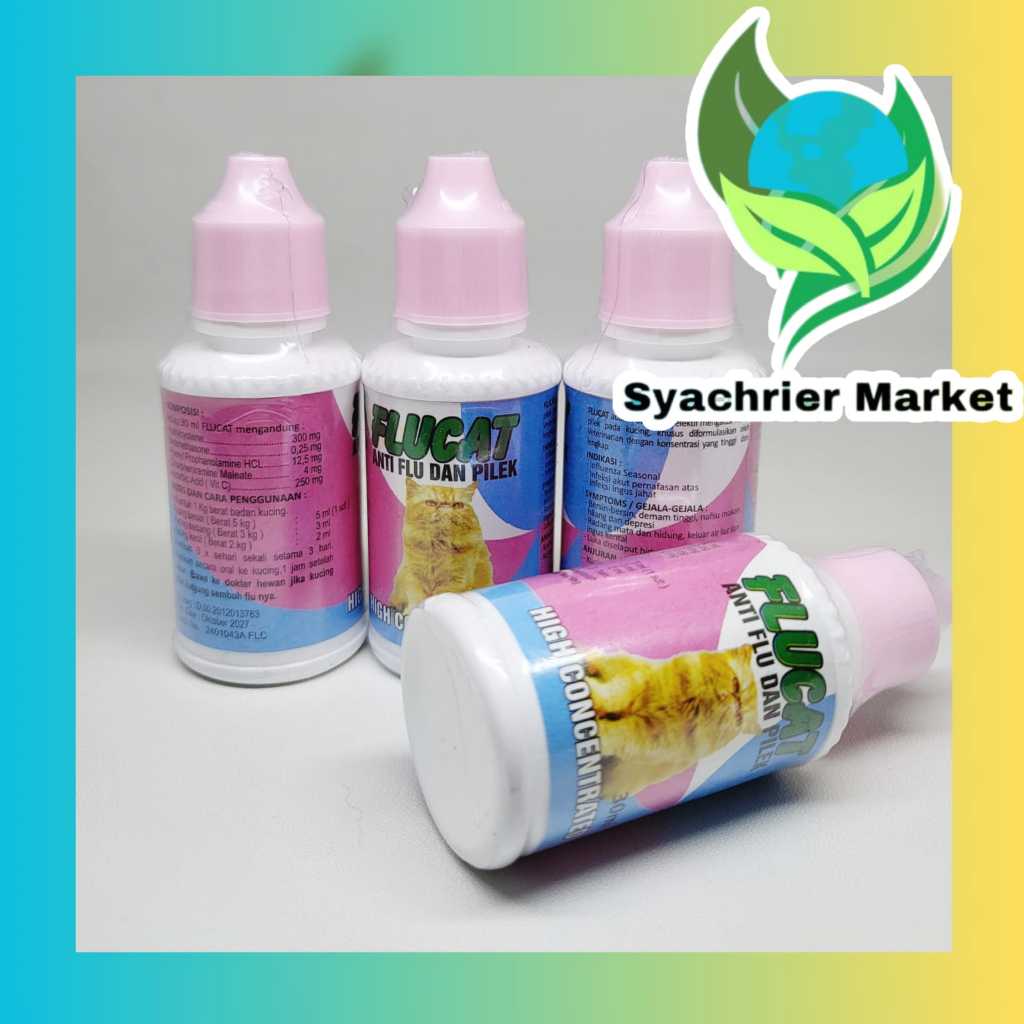 Flucat Drop - Obat Flu & Pilek Kucing - Flucat Drop 30 Ml - Flucat 30 Ml