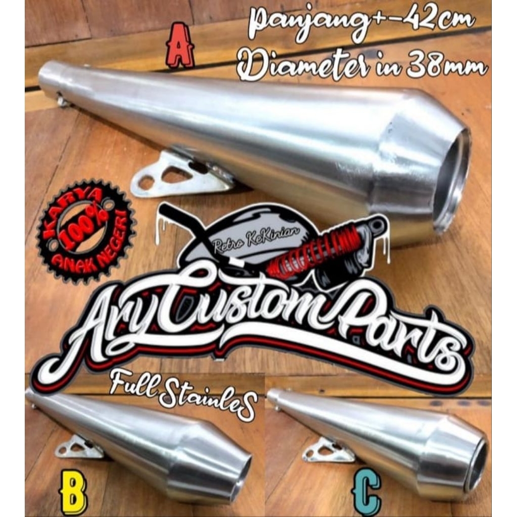 Knalpot custom Scorpio japstyle caferacer bober scrambler dll