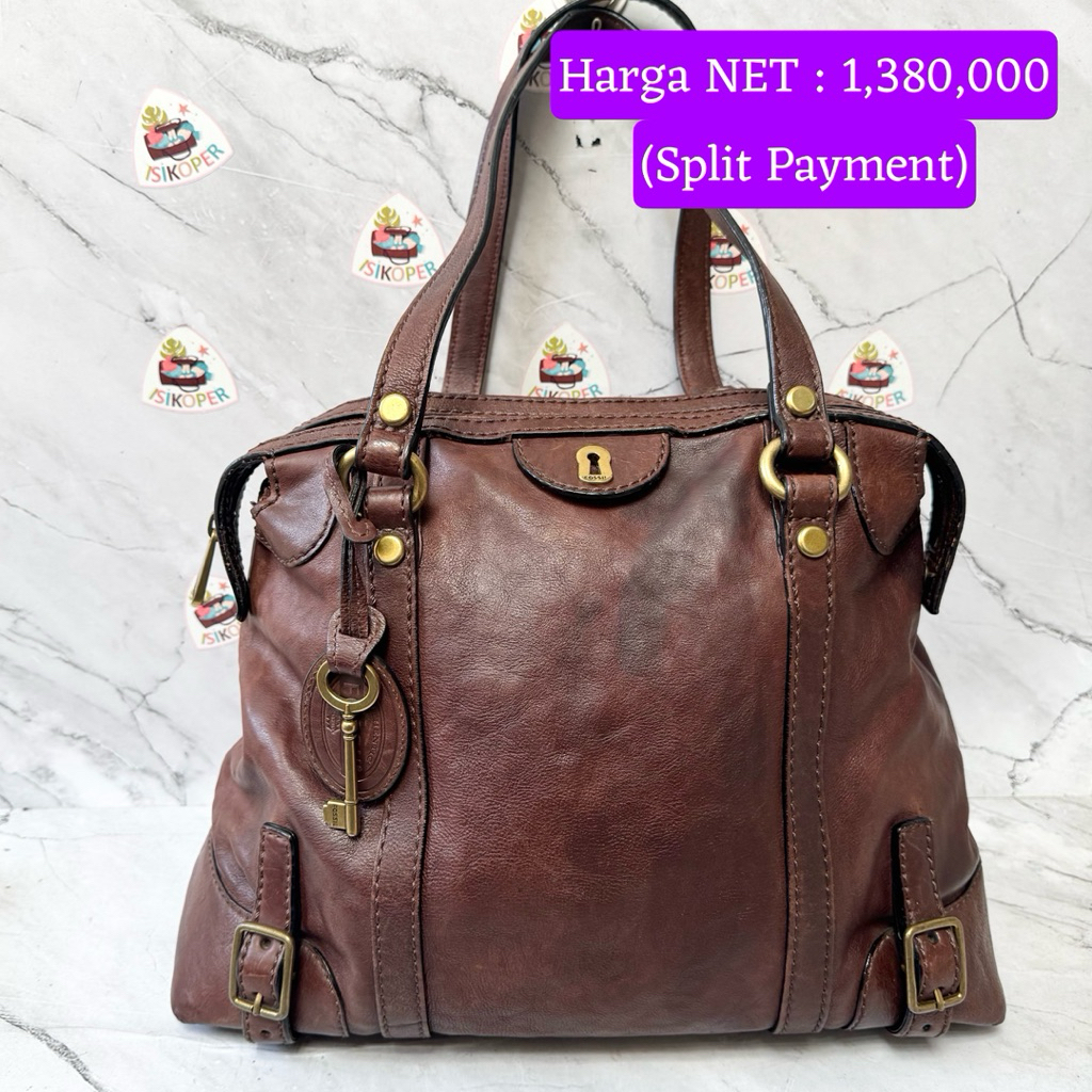 498 NET-Preloved Fossil Emilia Hobo Large Espresso