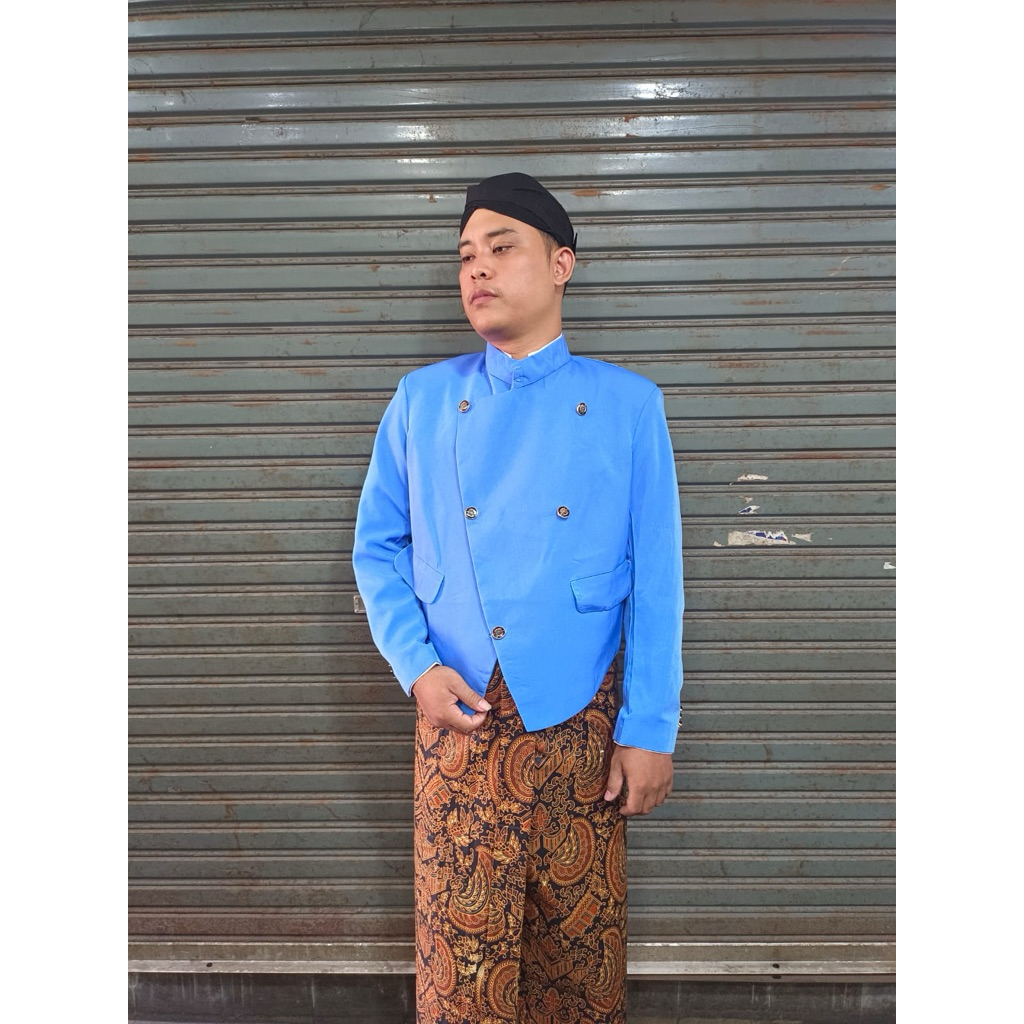 Beskap solo biru denim/Beskap