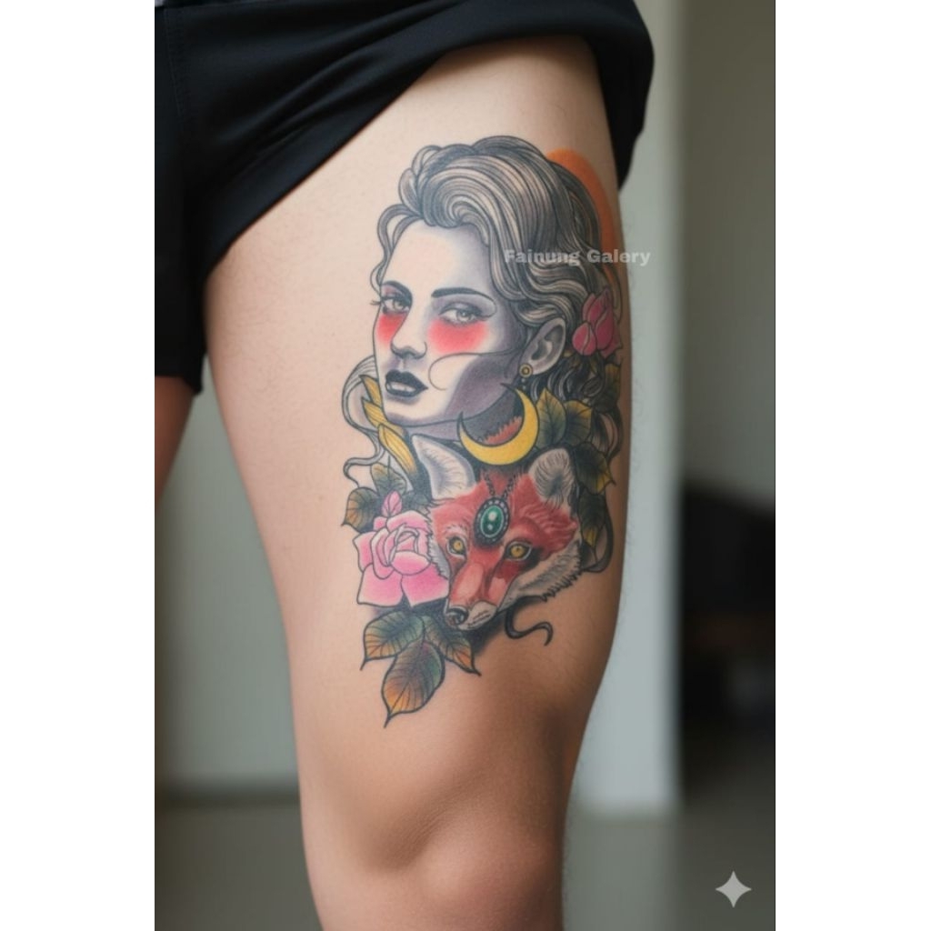 COD |Tatto temporer TBS 8178 wanita serigala size 20x14 stiker tatto temporary tatto tempel sementar