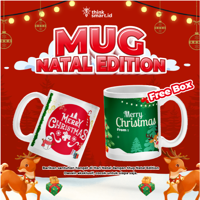 Mug Natal Edition | Mug Christmas Custom | Mug Natal Custom | Mug Hampers Natal| Mug Hadiah Souvenir