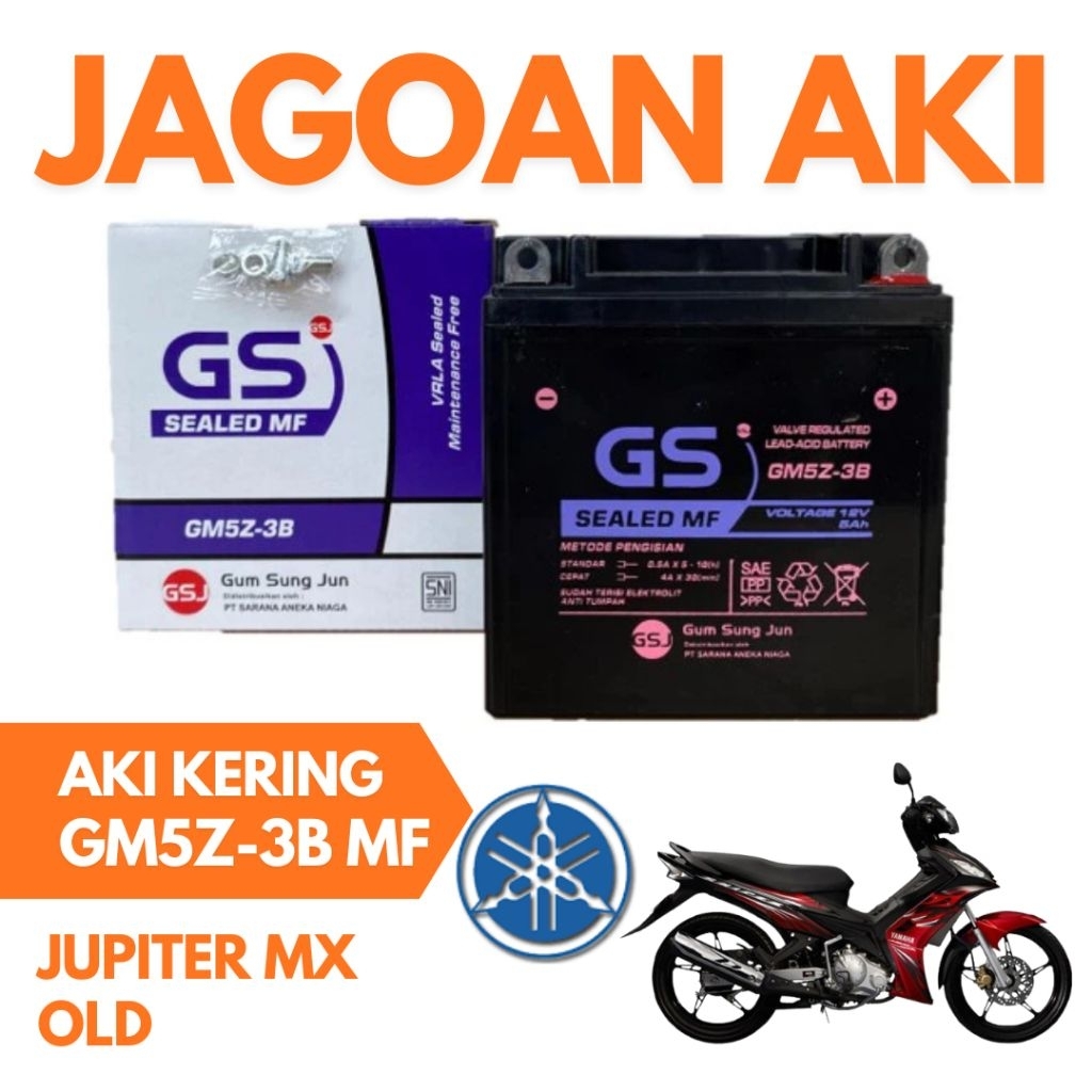 Aki Motor Yamaha Jupiter MX Old Lama GM5Z3B Aki Kering Accu Kering MF