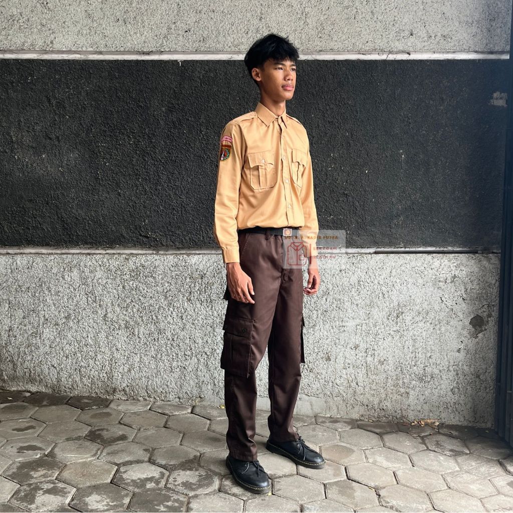 Kemeja Pramuka SD/SMP PENGGALANG Lengan Panjang dan Pendek Kain Katun Tebal
