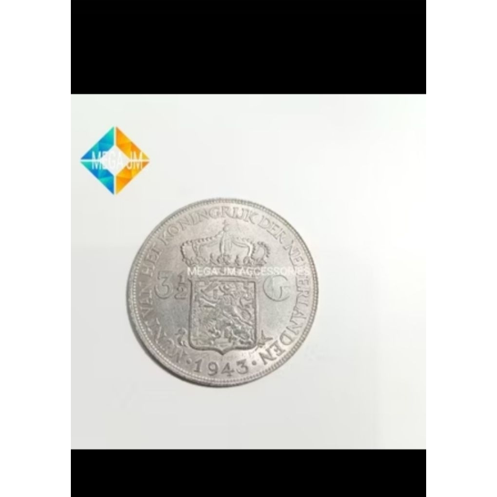 REPLIKA koin kuno silver  perak netherland belanda wilhelmina ukuran 3 1/2 G bisa bayar di tempat(CO