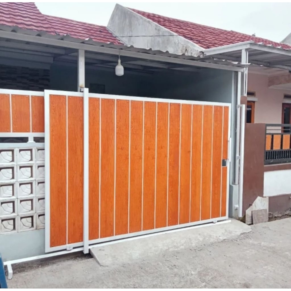 Pagar grc motif kayu