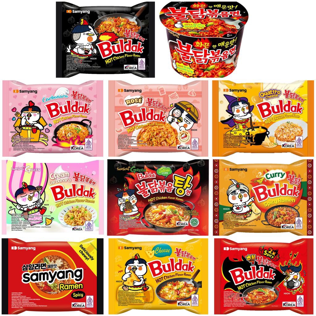 SAMYANG Aneka Mie Instan Hot Chicken Ramen Original cup buldak carbonara cheese extra hot rose ayam 