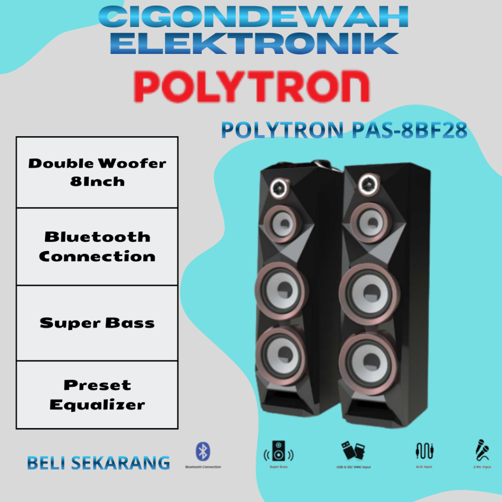 POLYTRON SPEAKER AKTIF PAS-8BF28 8INCH