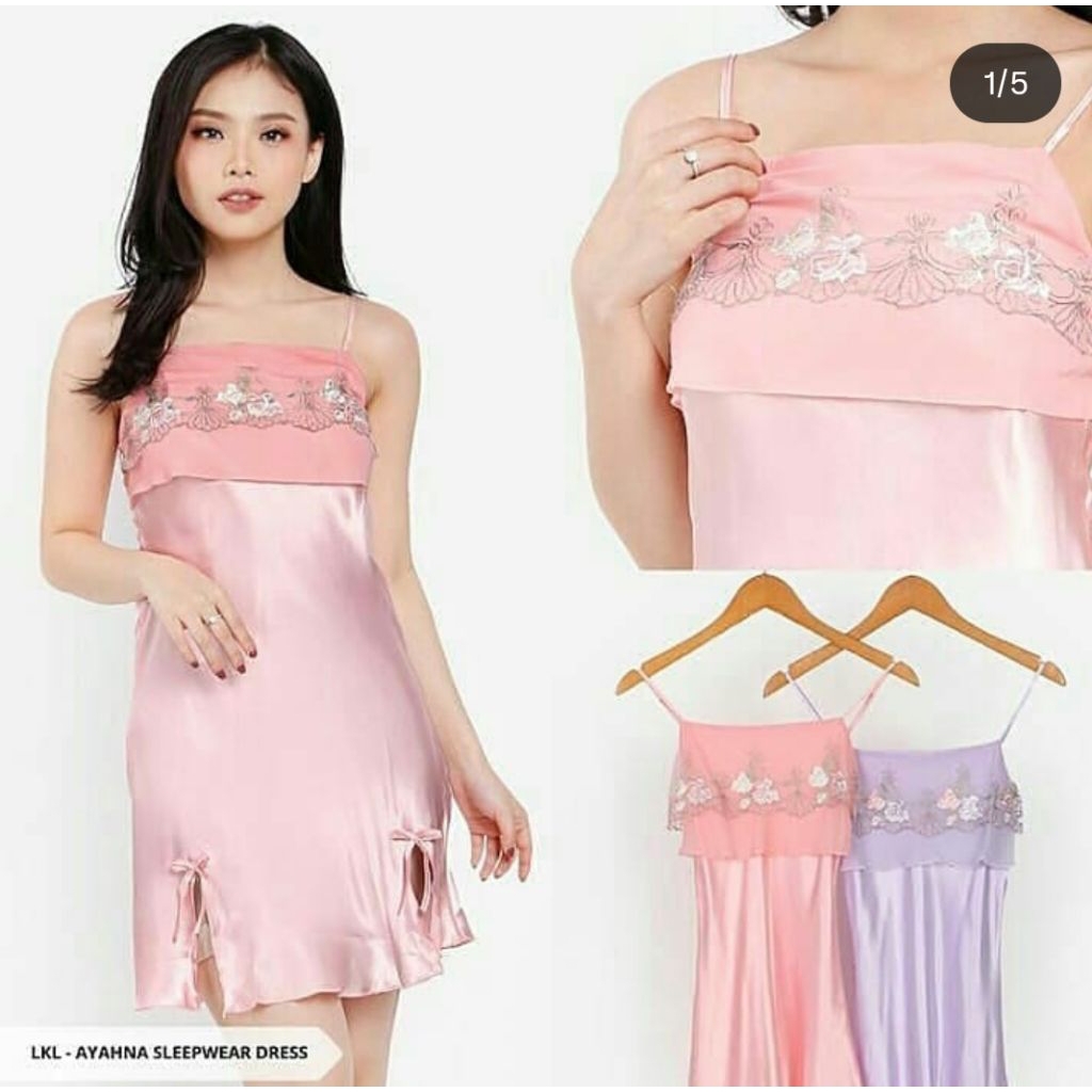 Lingerie Satin / daster tali satu/ Lingerie tali satu