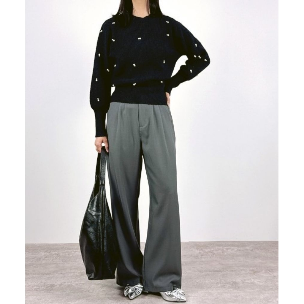 #30 Atasan Rajut | Knittwear Full Mutiara Lengan Balon