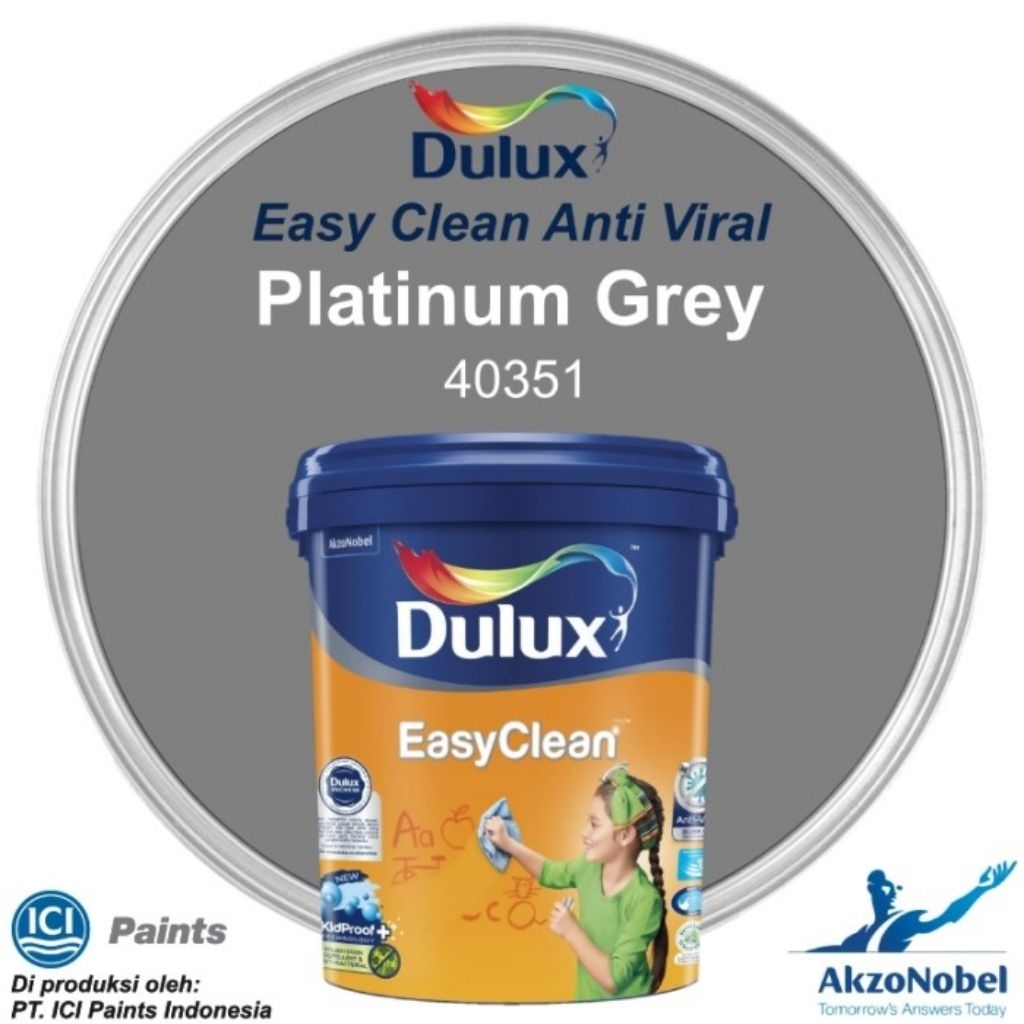 PO Bu Wiwin Cat Tembok Dulux Easy Clean 20Liter - Platinum Grey