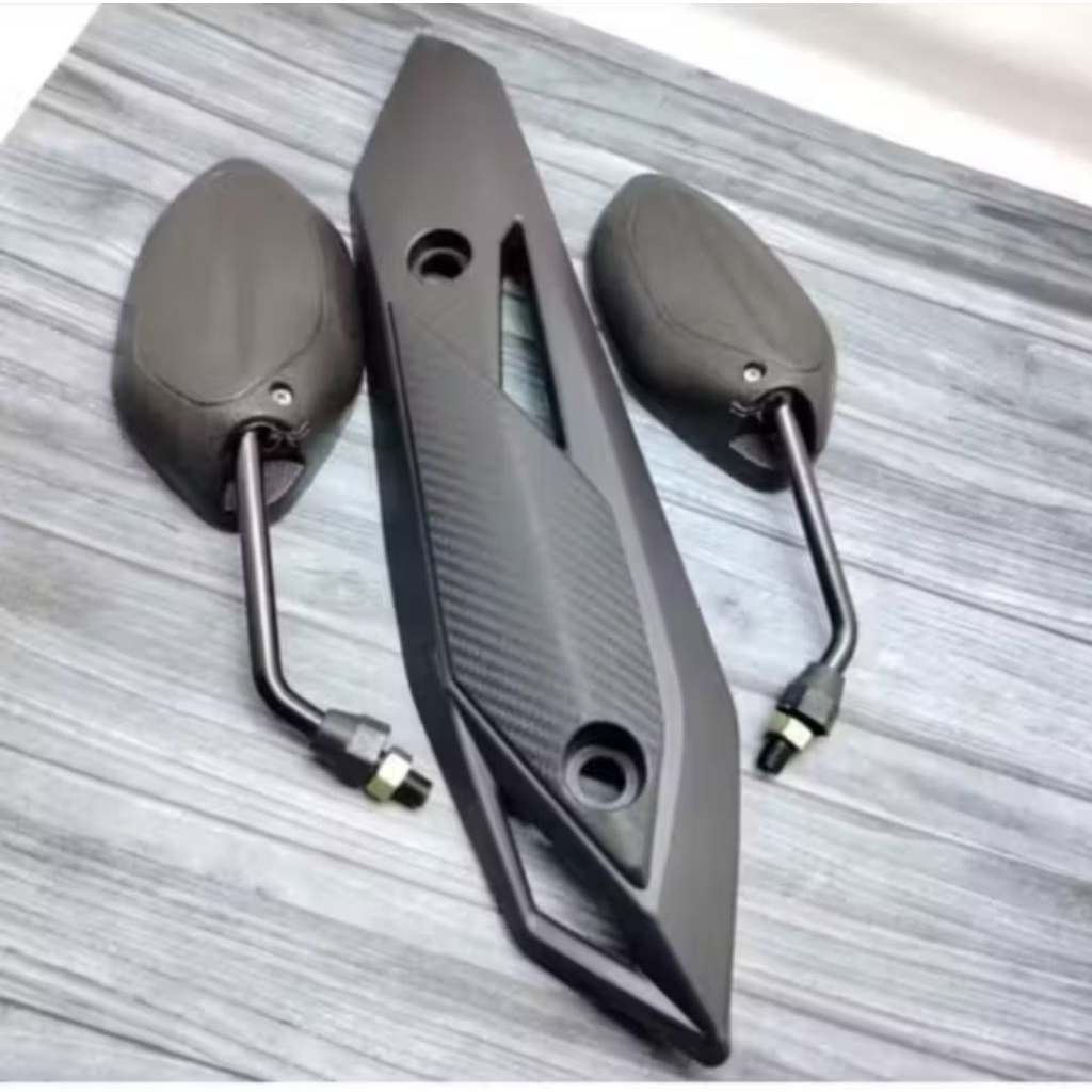 Paket Cover knalpot Beat Street Beat Pop+Spion Beat Hitam Standar Ori Deluxe 2019-2024