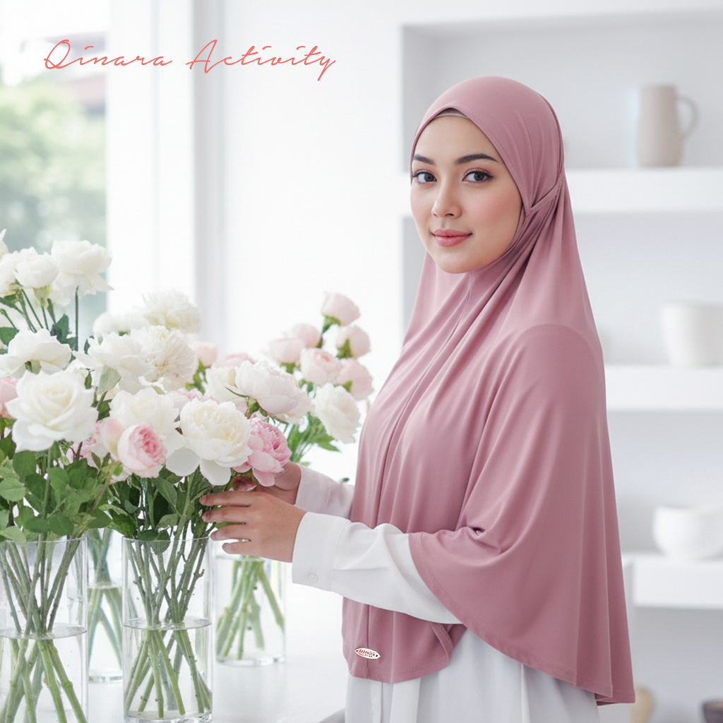 YBM Hijab Qinara Activity-Hijab Bergo Tali Instan