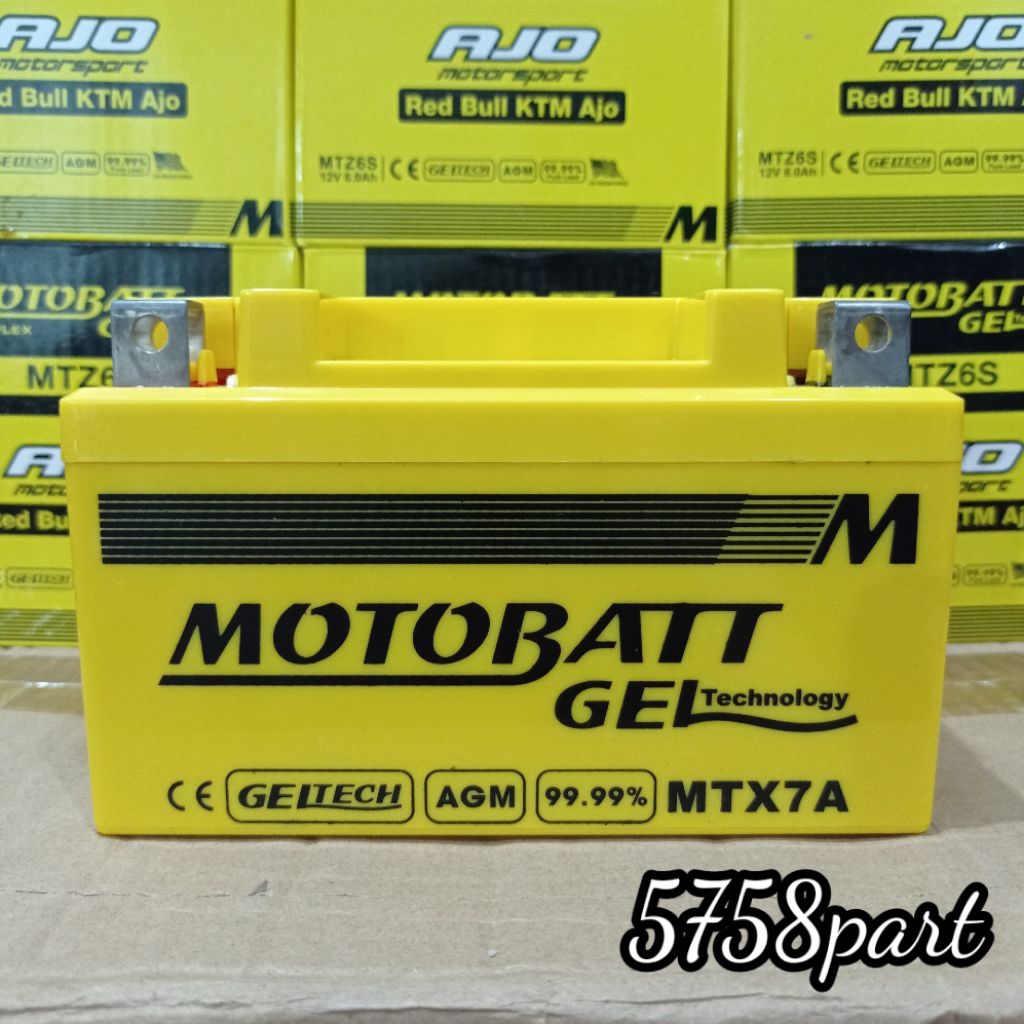 Aki / Baterai  NINJA Fi, NINJA KARBU 250, BAJAJ PULSAR MOTOBATT MTX7A ORIGINAL 100%