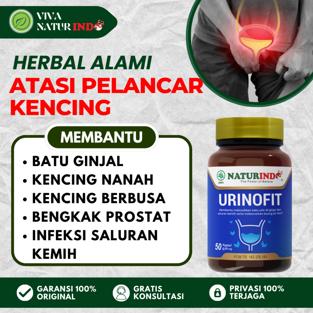 URINOFIT Obat Herbal Pelancar Kencing Batu Ginjal Infeksi Saluran Kemih Kencing Berbusa NATURINDO