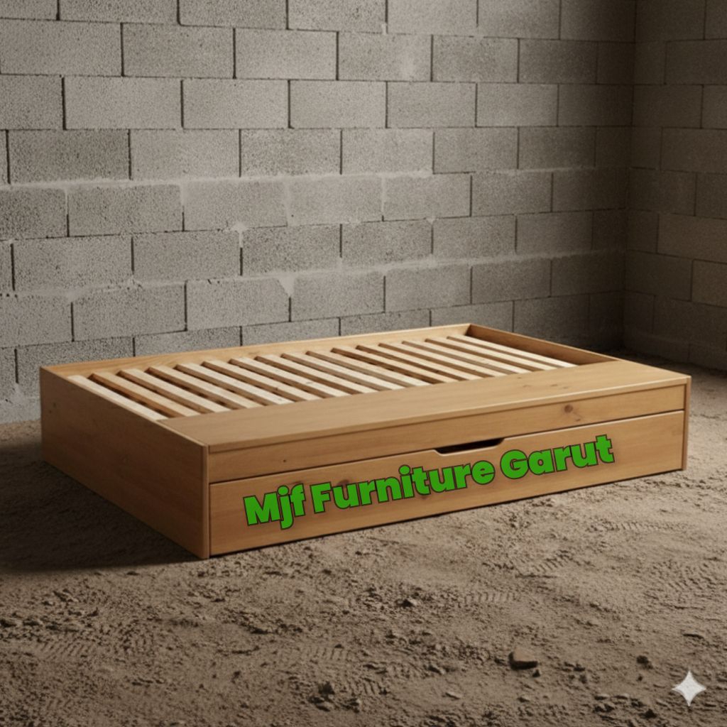 Dipan kayu laci minimalis/Tempat tidur kayu minimalis/Ranjang kayu laci jumbo/Dipan/Tempat tidur/Ran