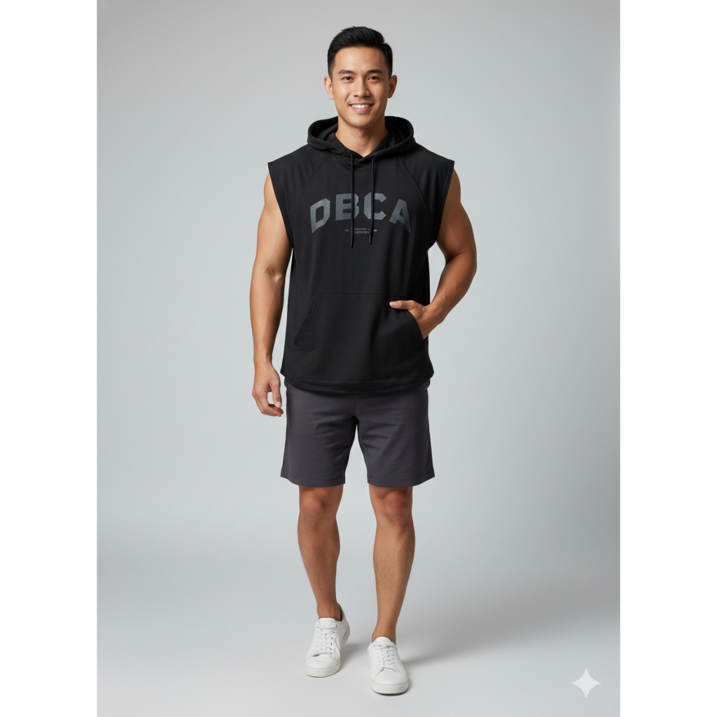 [HM-73] H*M Sport T-Shirt Hoodie "DBCA" Men | Kaos Hoodie Pria