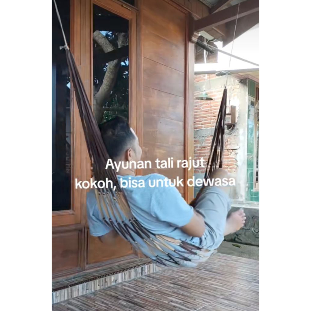 Hammock ayunan gantung jaring / rajut anak-anak /dewasa ( kuat) buat santai seperti dipantai
