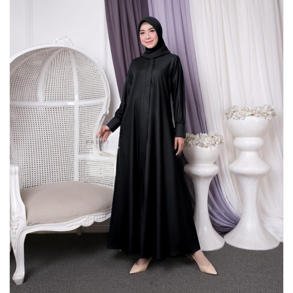 Gembira - Gamis Polos Laura Bahan Toyobo Model Simpel Dengan Variasi Warna Yang Menarik