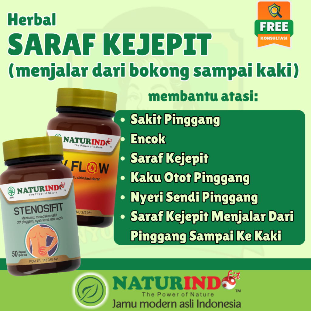 Herbal Saraf Kejepit Menjalar Pinggul Sampai Kaki Sakit Pinggang Encok Nyeri Otot Pinggang