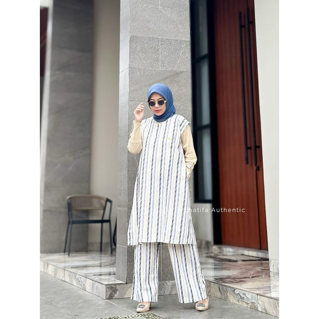 Chatifa - Gladis Set tunik stripe