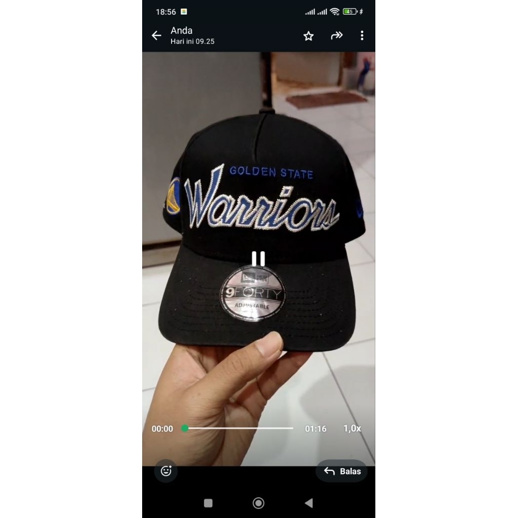 topi new era 9forty nba basketball golden state warriors original second