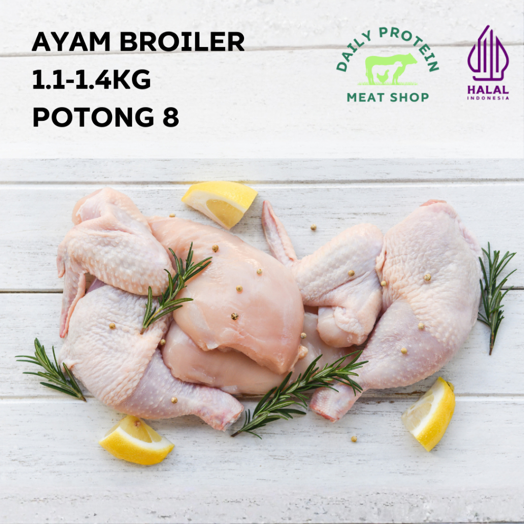 [JUMBO] Ayam Broiler Potong 8 1.1–1.4KG / Daging Ayam Halal Frozen Vacuum Pack