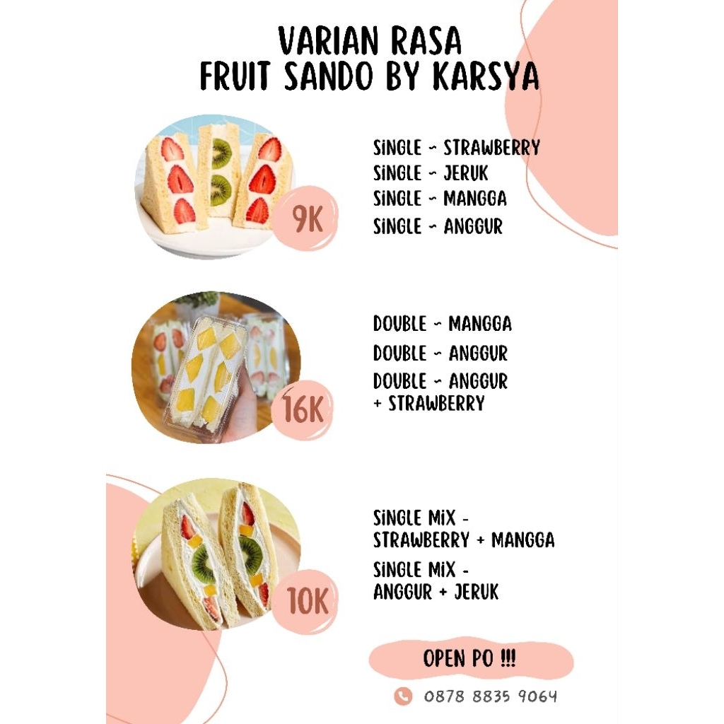 FRUIT SANDO SINGLE /SANDO BUAH 1 pcs