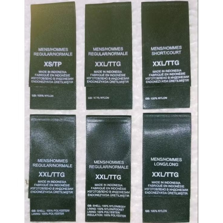 tag tnf size wash care label thenorthface (mens reguler/short/long) alpha