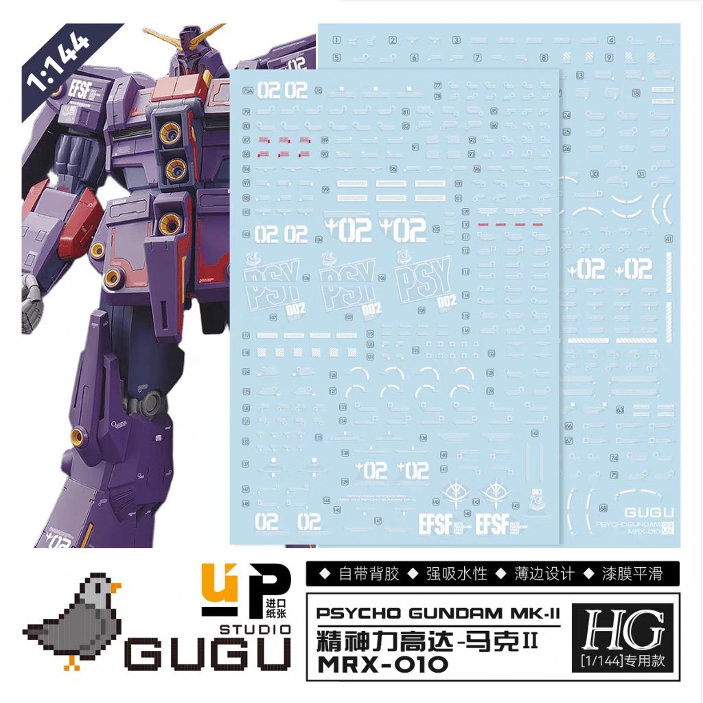 HG 1/144 MRX-010 PSYCHO GUNDAM MK-II WATER DECAL GUGU STUDIO