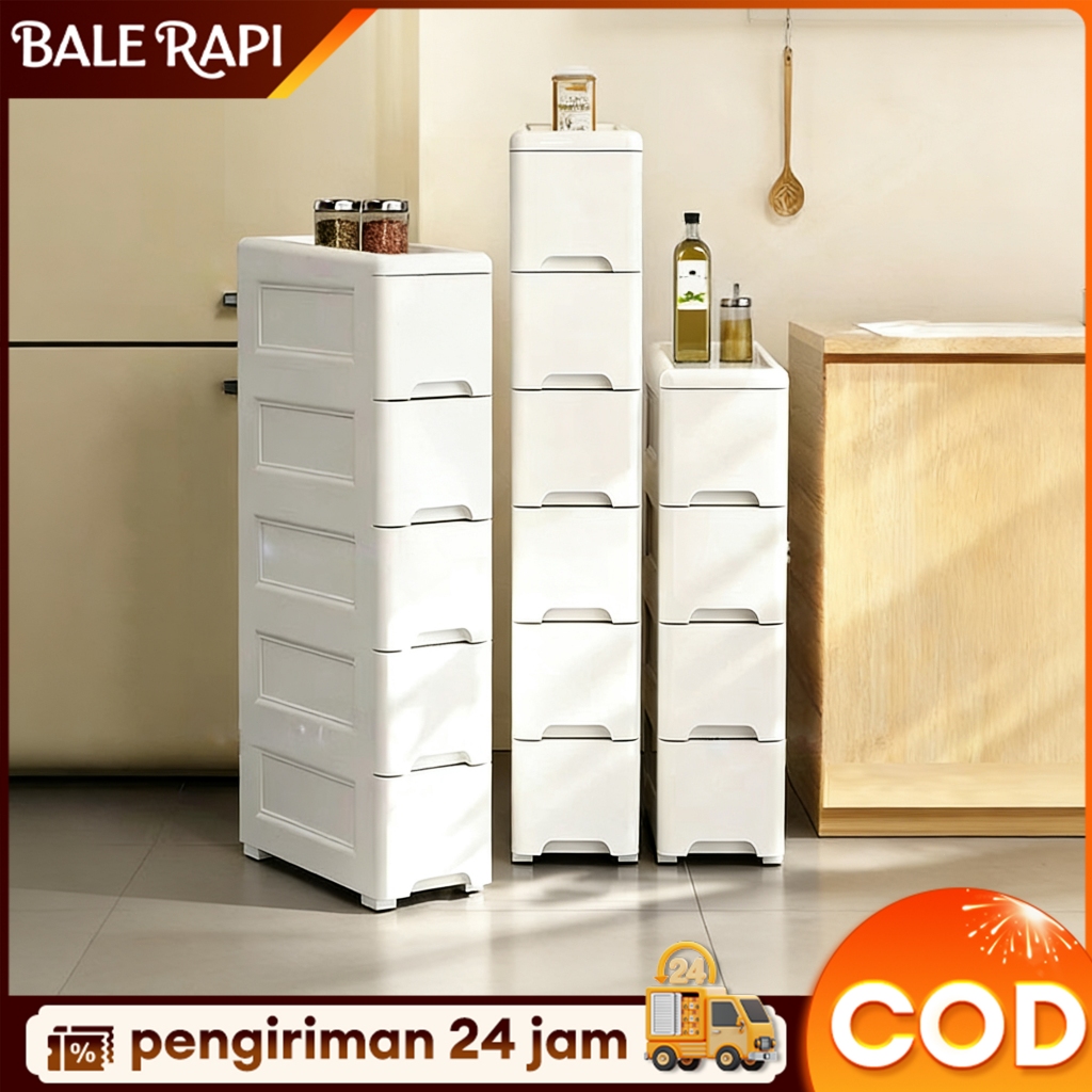 Lebar15/20/25/30cm Rak Susun Penyimpanan Plastik/Lemari Plastik Laci/Laci Plastik/Rak Dapur Plastik