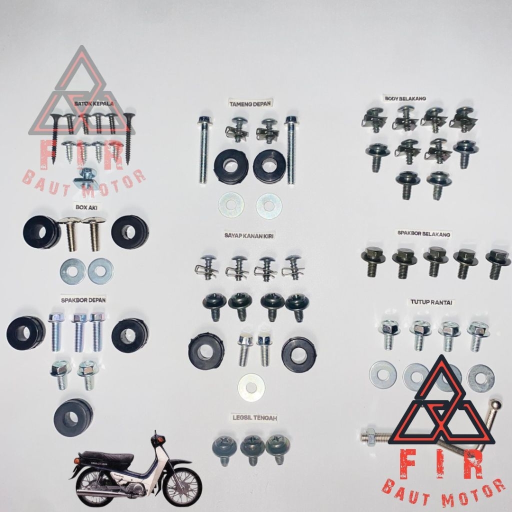 Promo Baut Yamaha Alfa Full Body Termasuk Karet/ Baut Yamaha Alfa Terlengkap